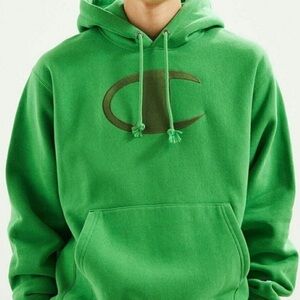 Champion Reverse Weave Pullover Hoodie Green Men's Size Small
